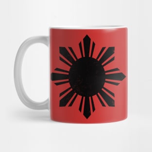 Filipino Vintage Philippines Sun Black Flag Mug